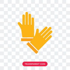Gloves vector icon isolated on transparent background, Gloves logo design