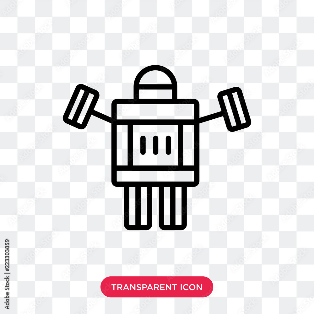 Poster robot vector icon isolated on transparent background, robot logo design
