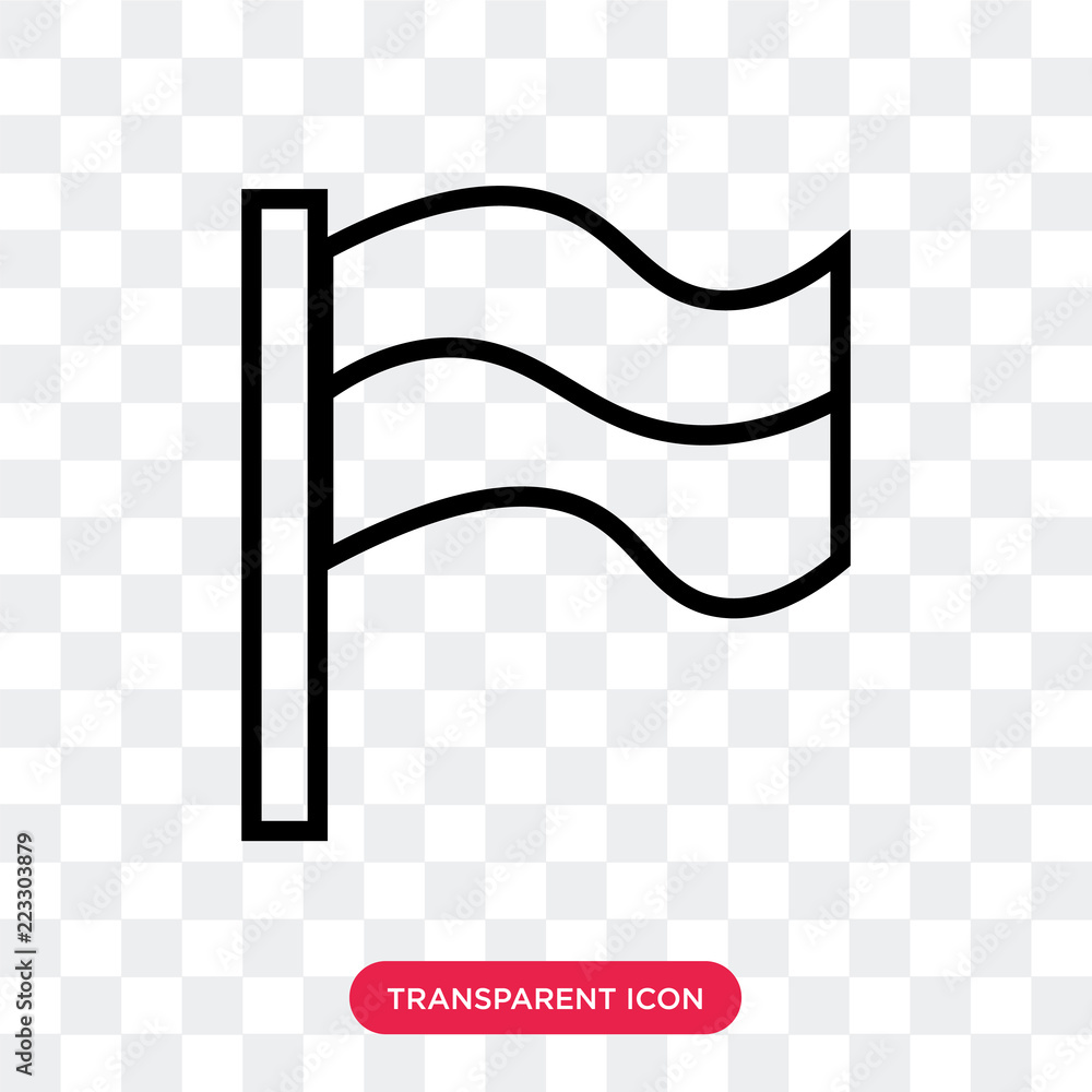 Poster flag vector icon isolated on transparent background, flag logo design
