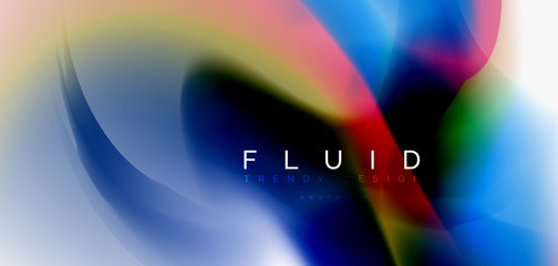 Color flowing wave, trendy liquid design template