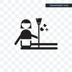 housekeeper vector icon isolated on transparent background, housekeeper logo design