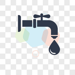 Water tap vector icon isolated on transparent background, Water tap logo design
