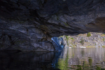 Inside the Grotto in Ruskeala, Karelia