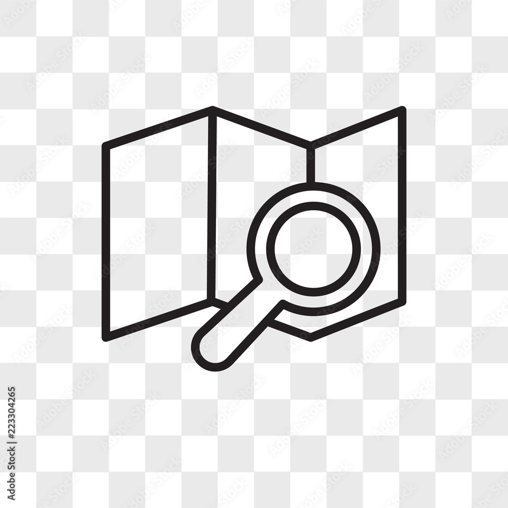 Poster map vector icon isolated on transparent background, map logo design