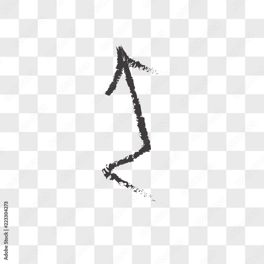 Poster sketched arrow vector icon isolated on transparent background, sketched arrow logo design