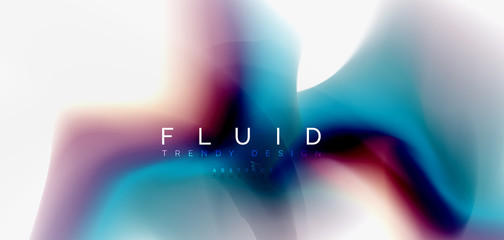 Color flowing wave, trendy liquid design template