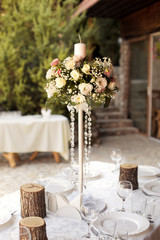 Wedding decorations in rustic style