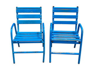 Blue Cannes chairs isolated