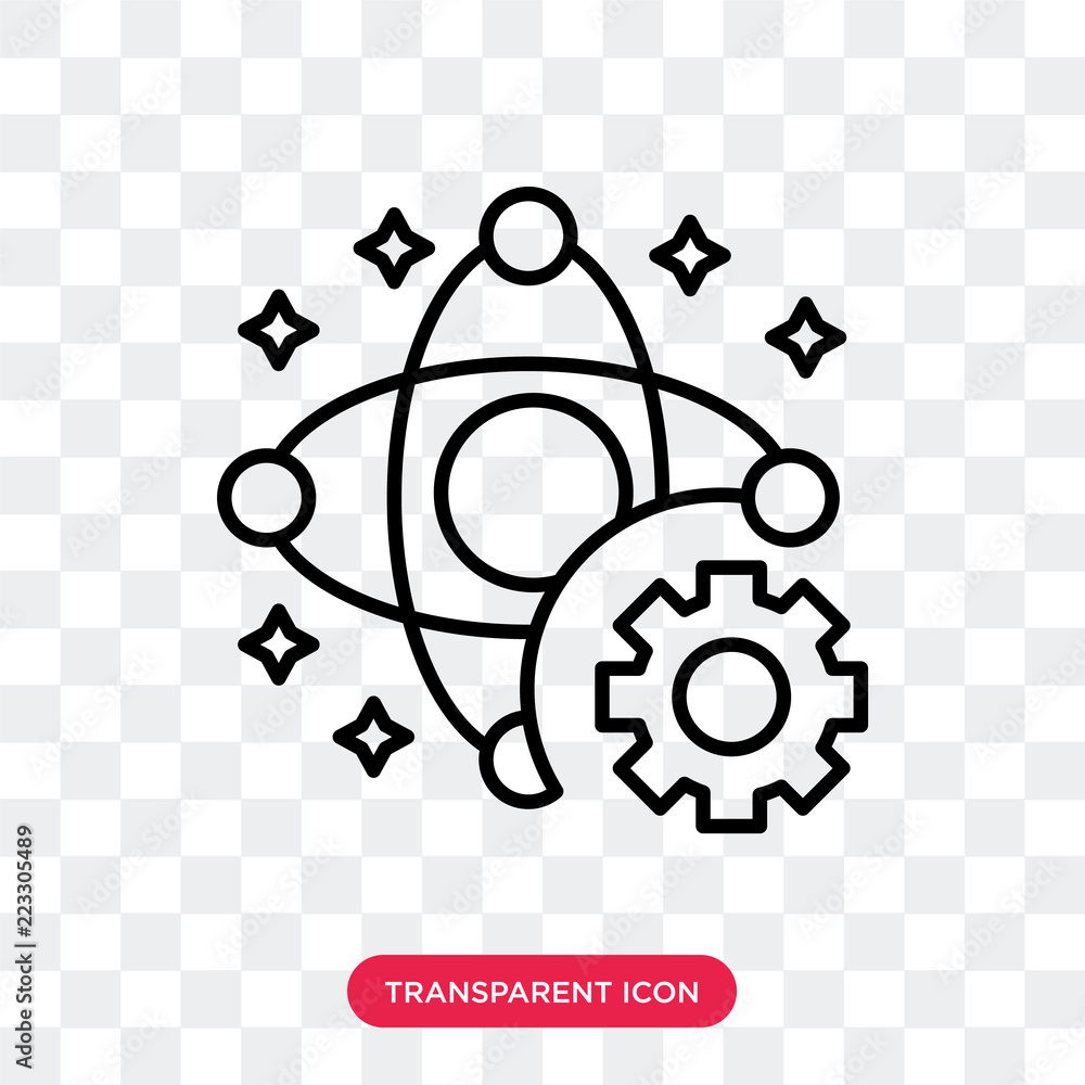 Poster physics vector icon isolated on transparent background, physics logo design