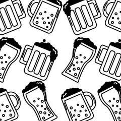 jar and glass beer beverage pattern