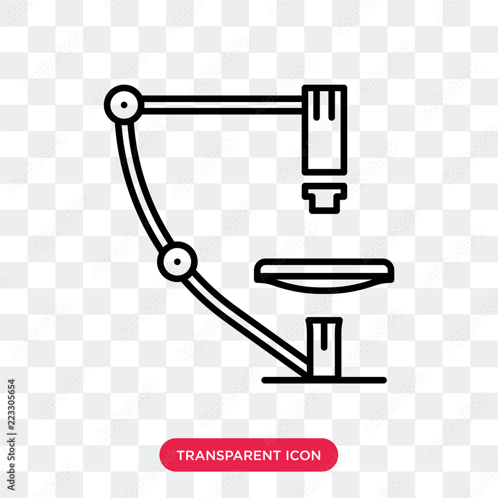 Poster microscope vector icon isolated on transparent background, microscope logo design
