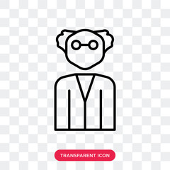 Scientist vector icon isolated on transparent background, Scientist logo design