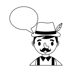 german man talking with typical costume