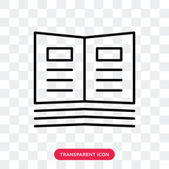 Book vector icon isolated on transparent background, Book logo design