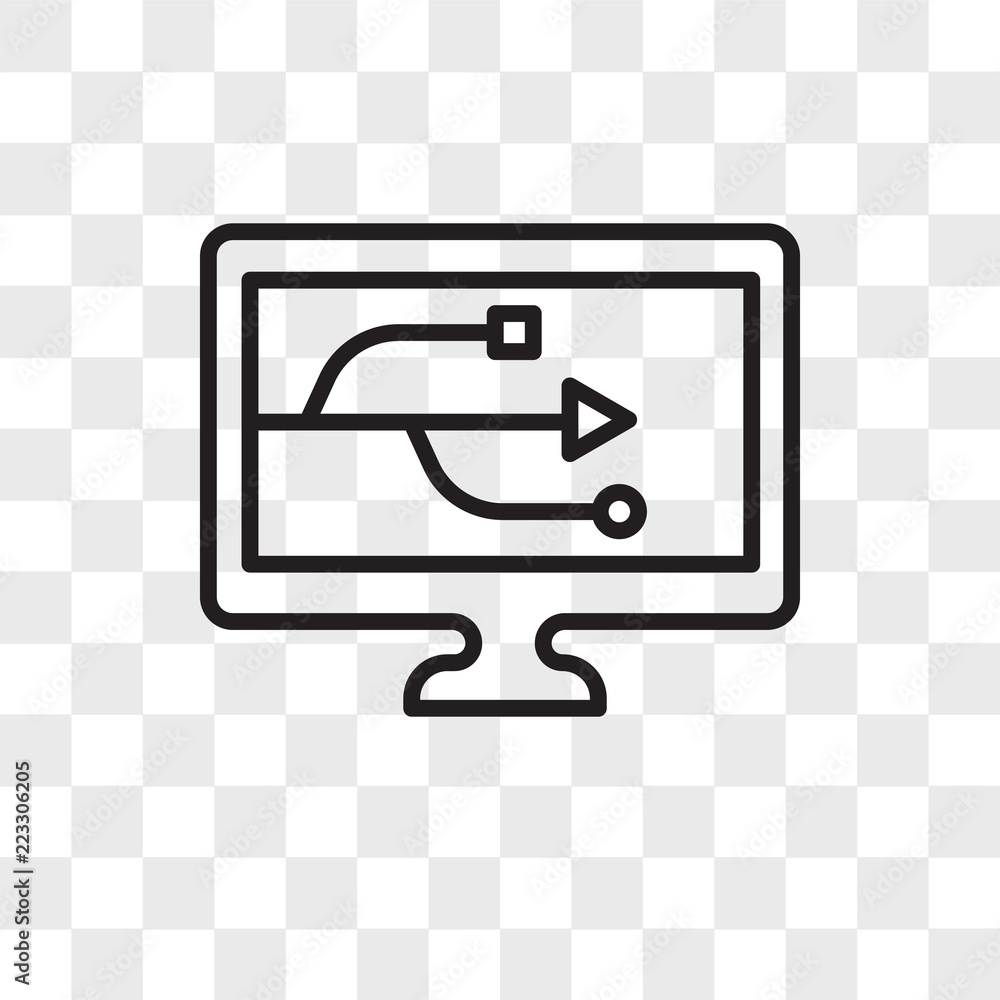 Poster computer vector icon isolated on transparent background, computer logo design