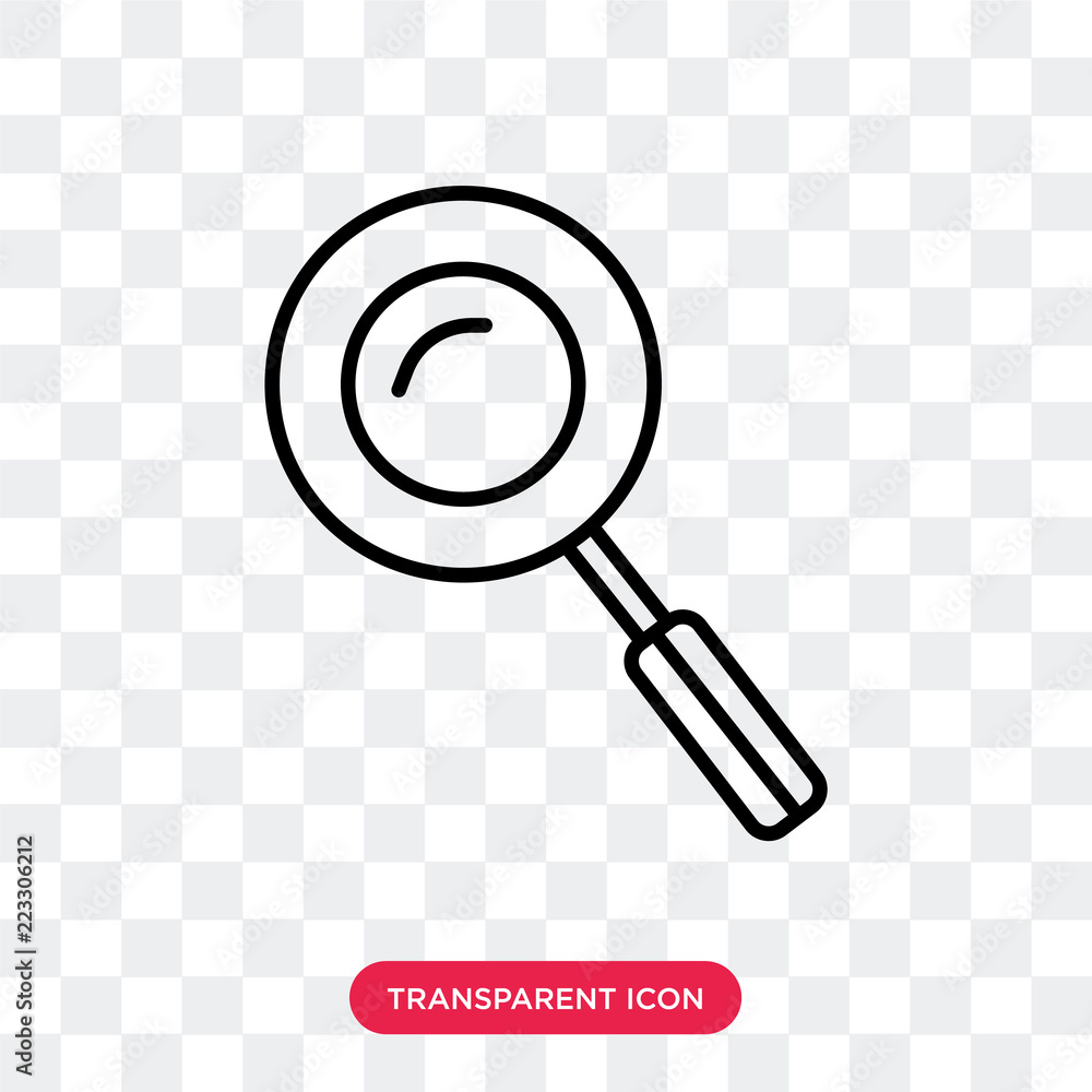 Sticker Magnifying glass vector icon isolated on transparent background, Magnifying glass logo design