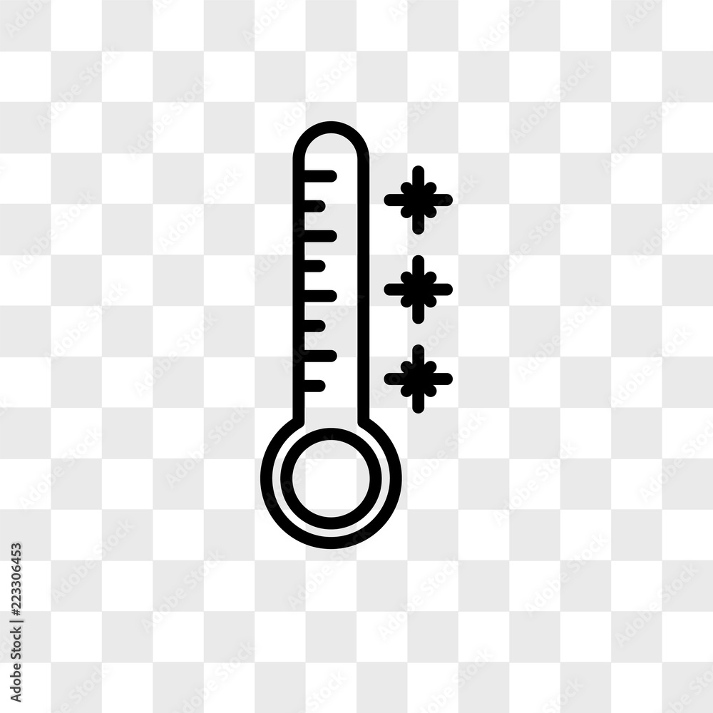 Poster temperature vector icon isolated on transparent background, temperature logo design