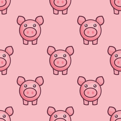 Cute pigs seamless pattern
