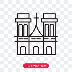 Notre dame vector icon isolated on transparent background, Notre dame logo design