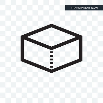Rectangular prism volume shape vector icon isolated on transparent background, Rectangular prism volume shape logo design