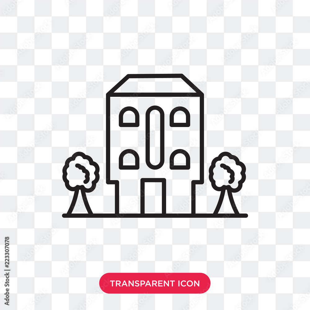 Poster building vector icon isolated on transparent background, building logo design