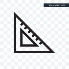 Set square school tool vector icon isolated on transparent background, Set square school tool logo design