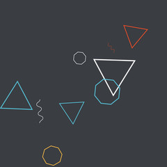 Geometric Memphis Background. Simple Pattern for Postcard, Print, Banner or Poster. Modern Abstract Background. Vector Texture in Trendy Minimalistic Style