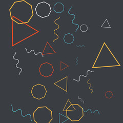 Geometric Memphis Background. Simple Pattern for Postcard, Print, Banner or Poster. Modern Abstract Background. Vector Texture in Trendy Minimalistic Style