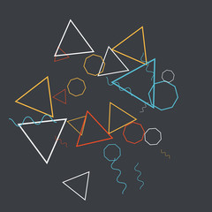 Geometric Memphis Background. Simple Pattern for Postcard, Print, Banner or Poster. Modern Abstract Background. Vector Texture in Trendy Minimalistic Style