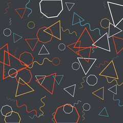 Geometric Memphis Background. Simple Pattern for Postcard, Print, Banner or Poster. Modern Abstract Background. Vector Texture in Trendy Minimalistic Style