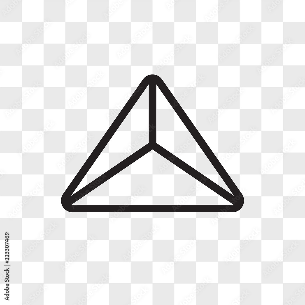 Poster triangle vector icon isolated on transparent background, triangle logo design
