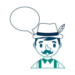 german man talking with typical costume