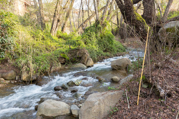 water stream running over rocks