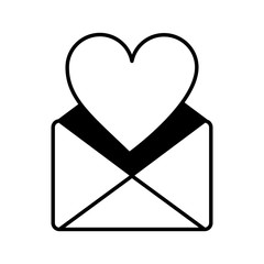 envelope mail with heart isolated icon