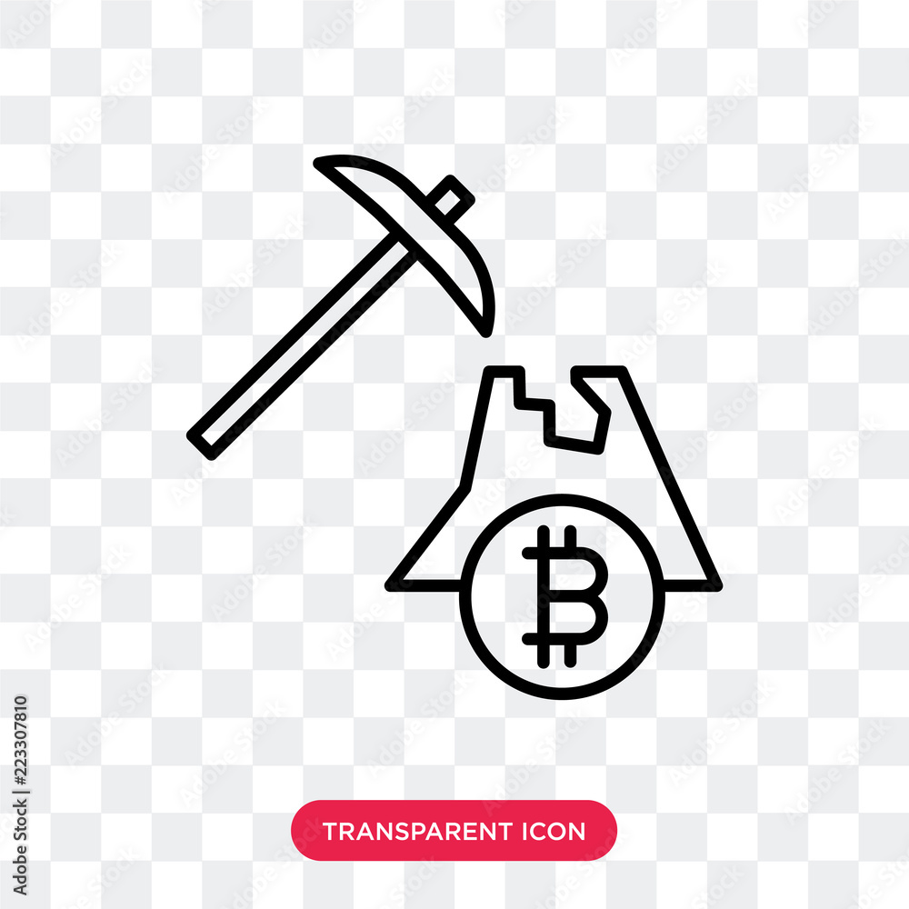 Poster mining vector icon isolated on transparent background, mining logo design
