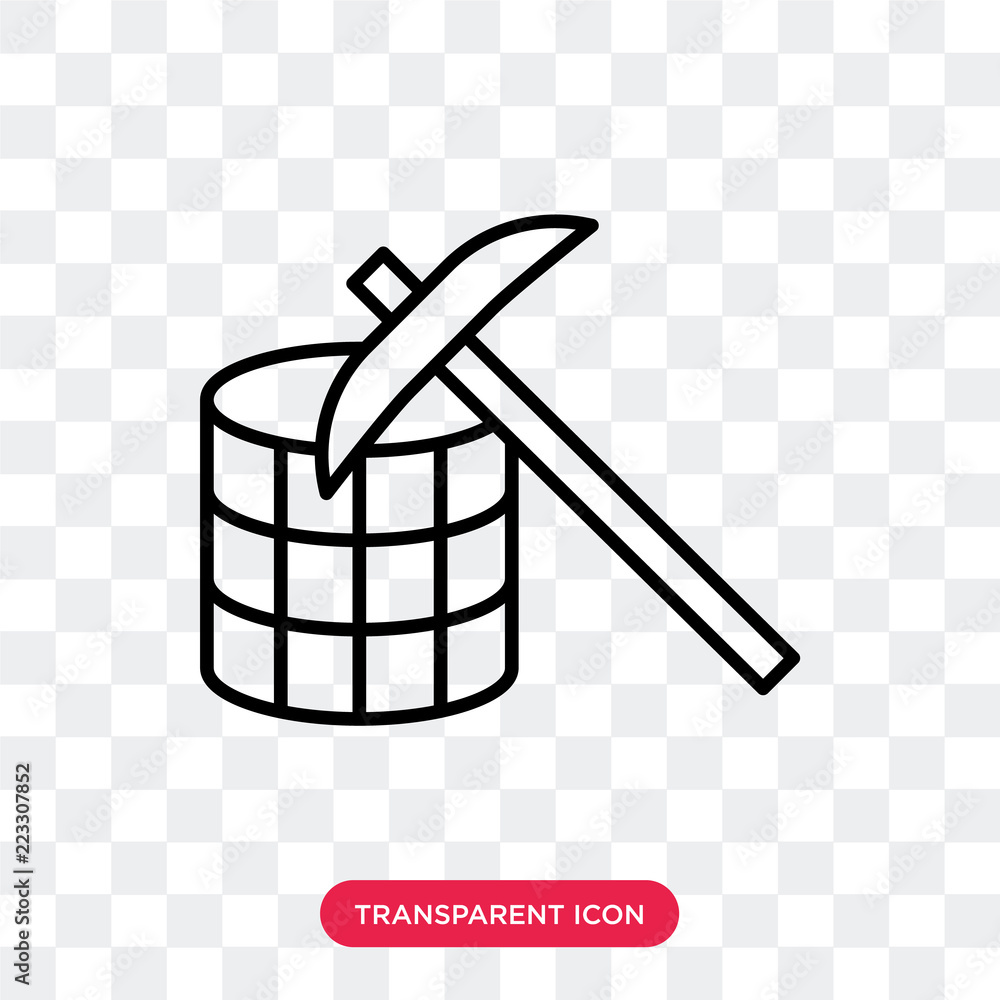 Poster mining vector icon isolated on transparent background, mining logo design