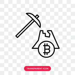 Mining vector icon isolated on transparent background, Mining logo design