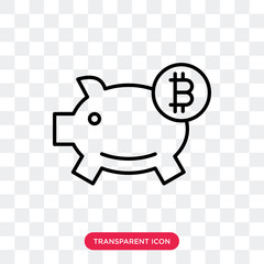 Piggy bank vector icon isolated on transparent background, Piggy bank logo design