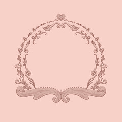 Decorative patterned volume frame with a background, elegant
