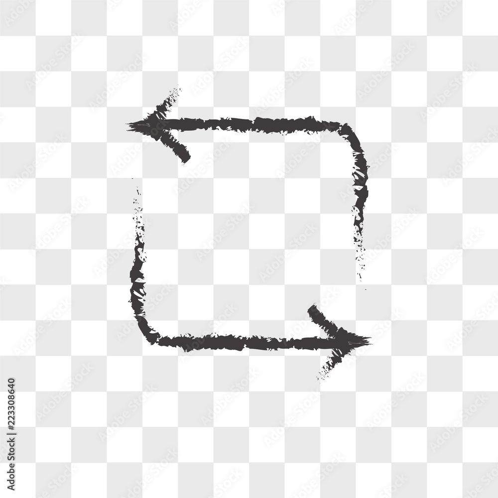 Poster sketched arrow vector icon isolated on transparent background, sketched arrow logo design