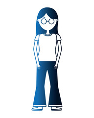 young woman with eyeglasses avatar character