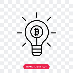 Bitcoin vector icon isolated on transparent background, Bitcoin logo design