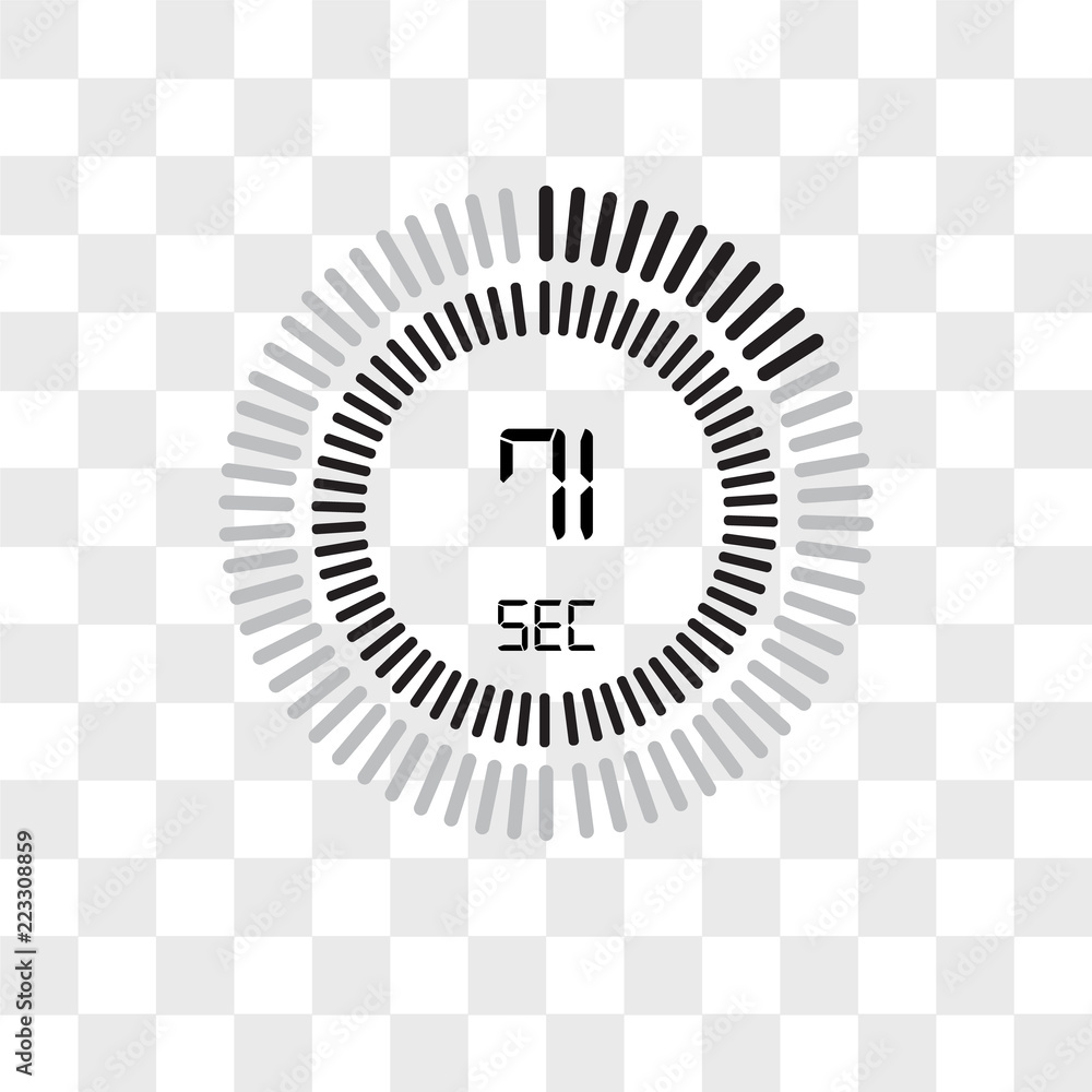 Poster the 71 seconds vector icon isolated on transparent background, the 71 seconds logo design