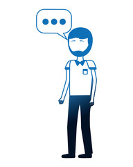 young man with speech bubble avatar character