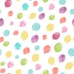 Watercolor air baloon pattern