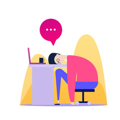 Businessman thinking. Vector flat cartoon design illustration isolated.