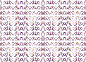 Kiss of Egyptian cats, background with a romantic pattern