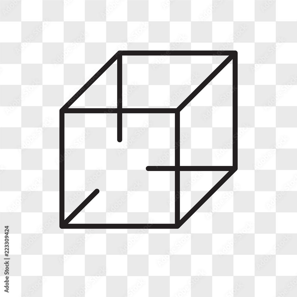 Poster 3d cube vector icon isolated on transparent background, 3d cube logo design