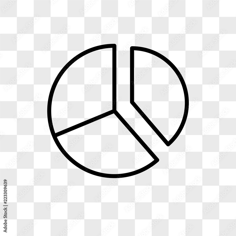 Poster pie chart vector icon isolated on transparent background, pie chart logo design