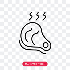 Steak vector icon isolated on transparent background, Steak logo design